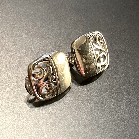 Napier Vintage Silver Tone Clip On Earrings - Picture 3 of 6